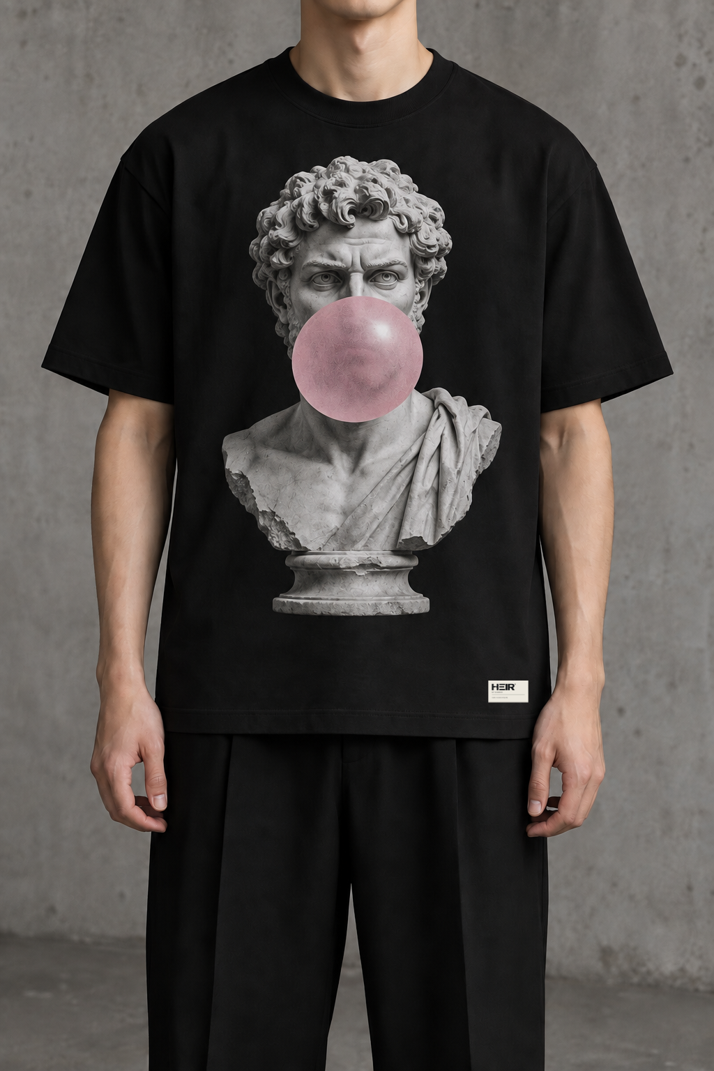 Classical Bubble: worn view and HEIR exterior hem label